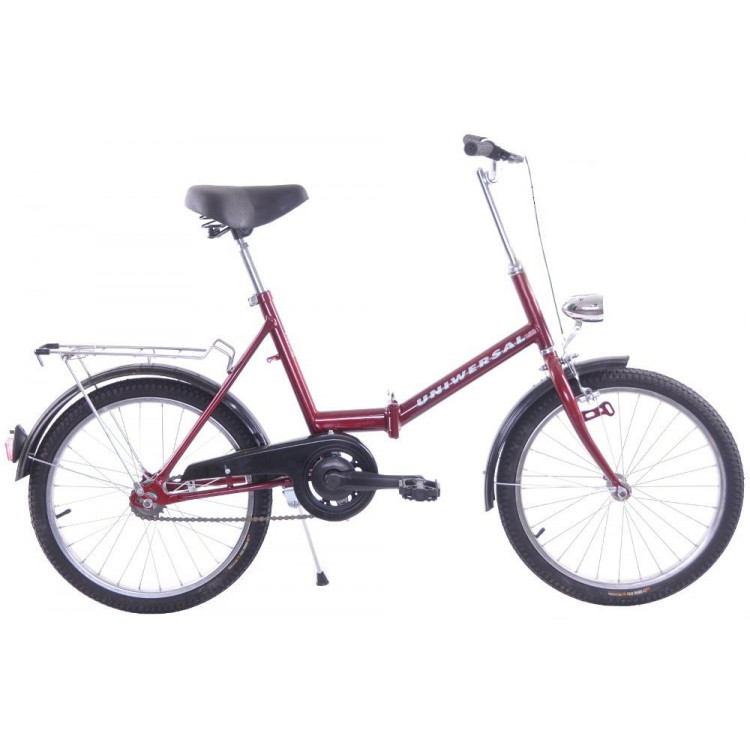 Retro skladací bicykel Fuzlu 20'' Universal / Universe 1 prevodový 15" bordová